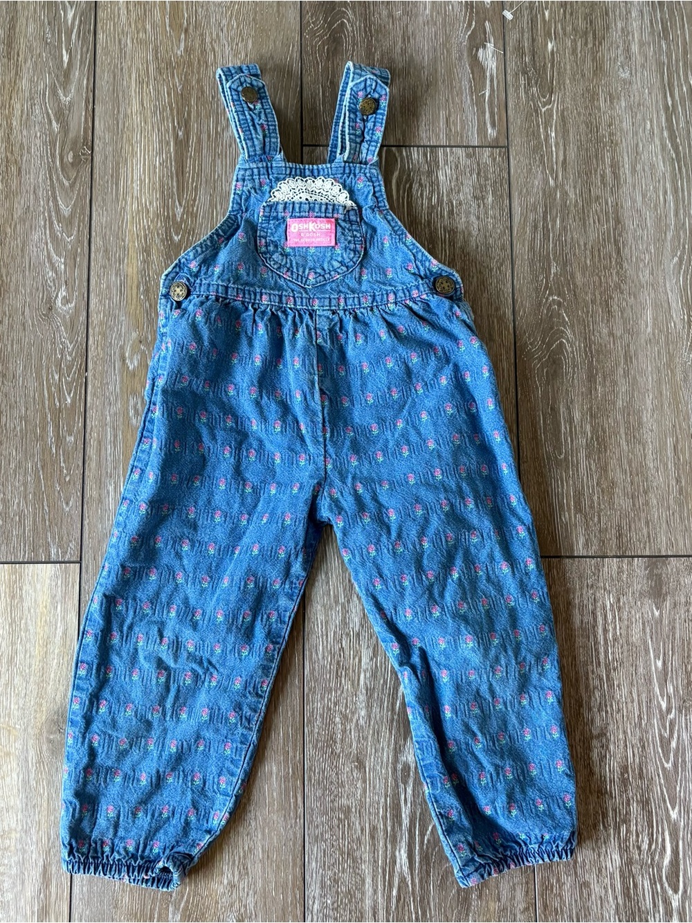 Vintage OshKosh Floral Overalls